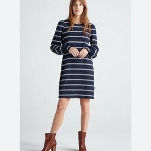 NWT Lucky Brand Stripe Puff Sleeve Cloud Jersey Dress Size Large